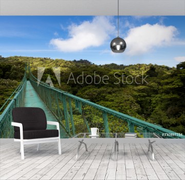 Image de Suspended bridge over the canopy of the trees in Monteverde Costa Rica Central America